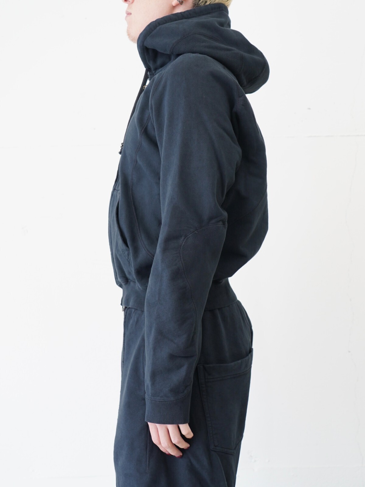 NVRFRGT MENS PANELED ZIP UP HOODIE IMAGE2