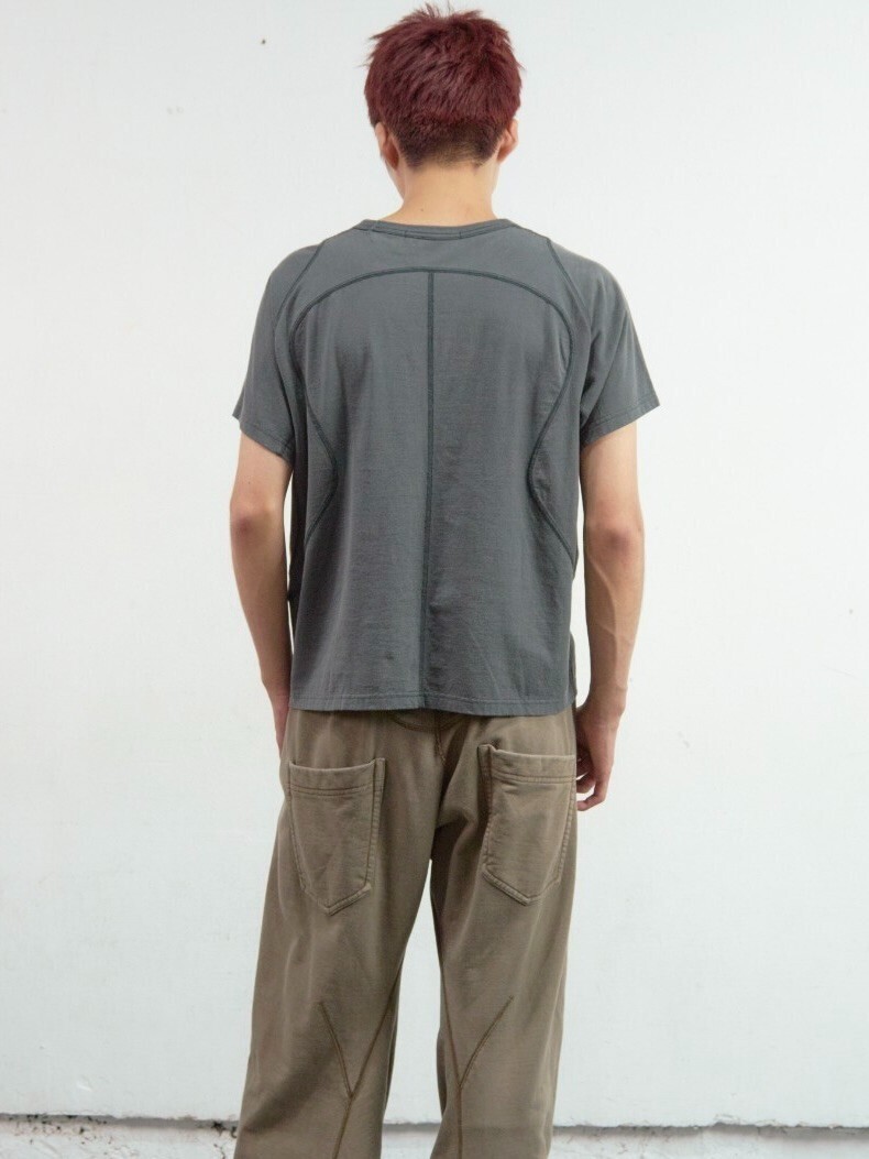 NVRFRGT MENS PANELLED HALF SLEEVE T-SHIRT IMAGE8