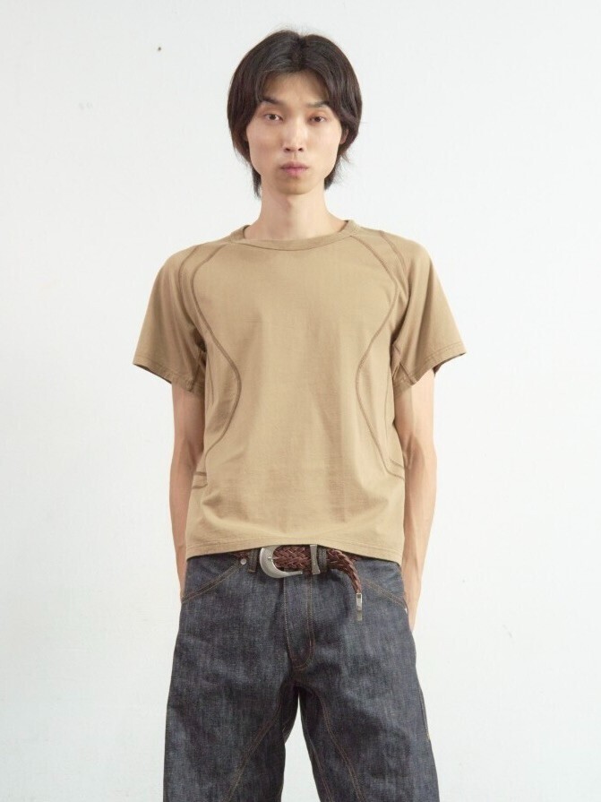 NVRFRGT MENS PANELLED HALF SLEEVE T-SHIRT IMAGE1