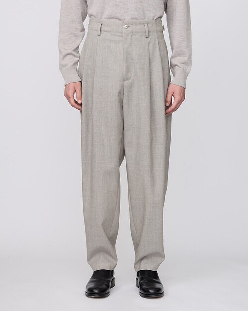 THREE TUCKS TAPERED PANTS｜IRENISA MENS