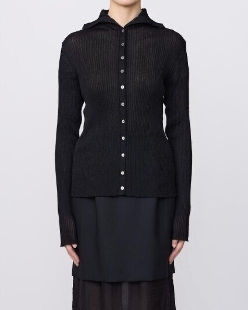 HIGH-NECK RIB KNIT CARDIGAN｜IRENISA WOMENS