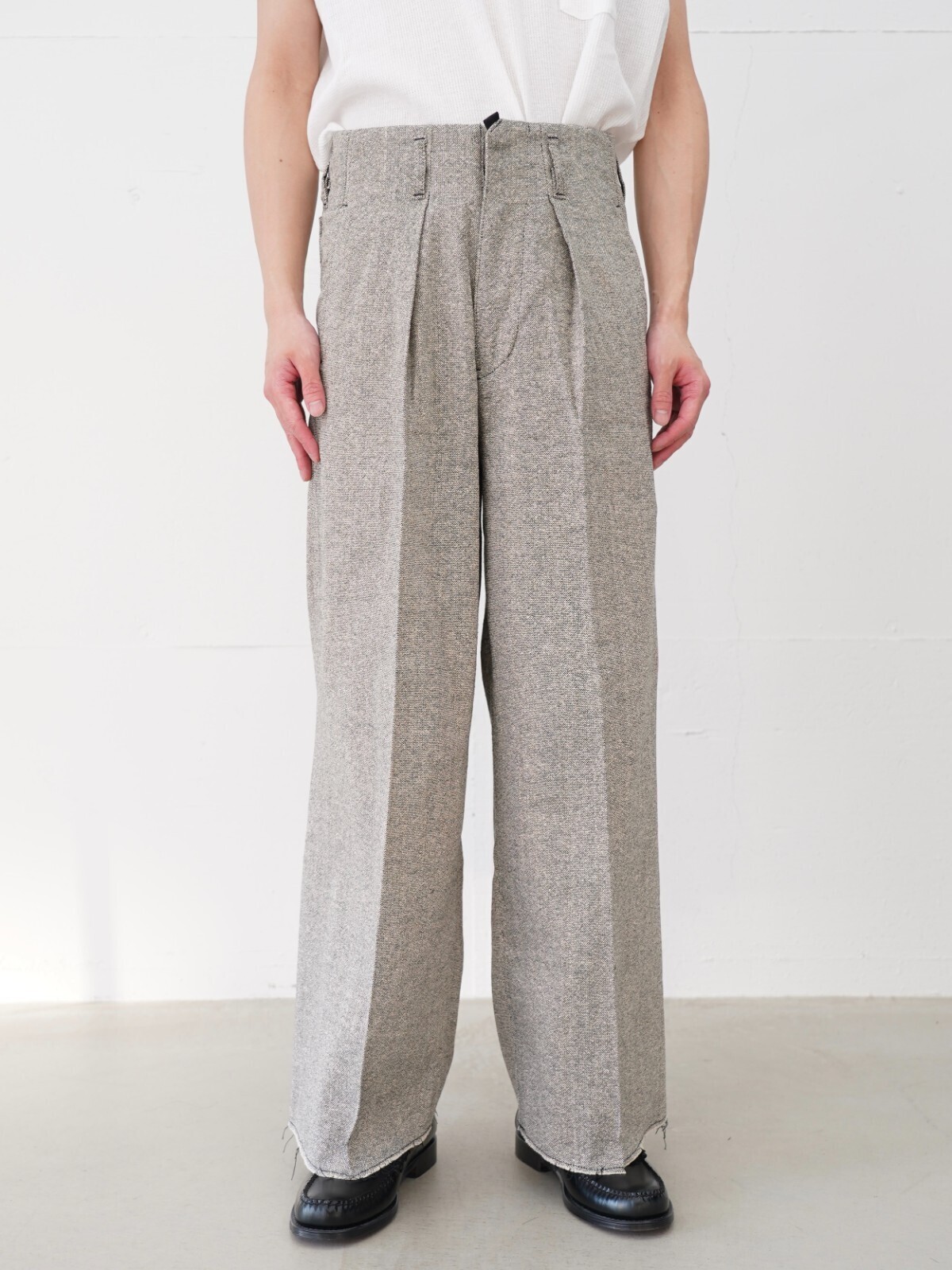 saby 남성 TUCK-BAGGY TYPE 3 - Bishu Japan Silk Linen FAB - 이미지6