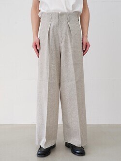 saby 남성 TUCK-BAGGY TYPE 3 - Bishu Japan Silk Linen FAB - 이미지1