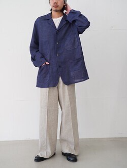 saby 남성 TUCK-BAGGY TYPE 3 - Bishu Japan Silk Linen FAB - 이미지4
