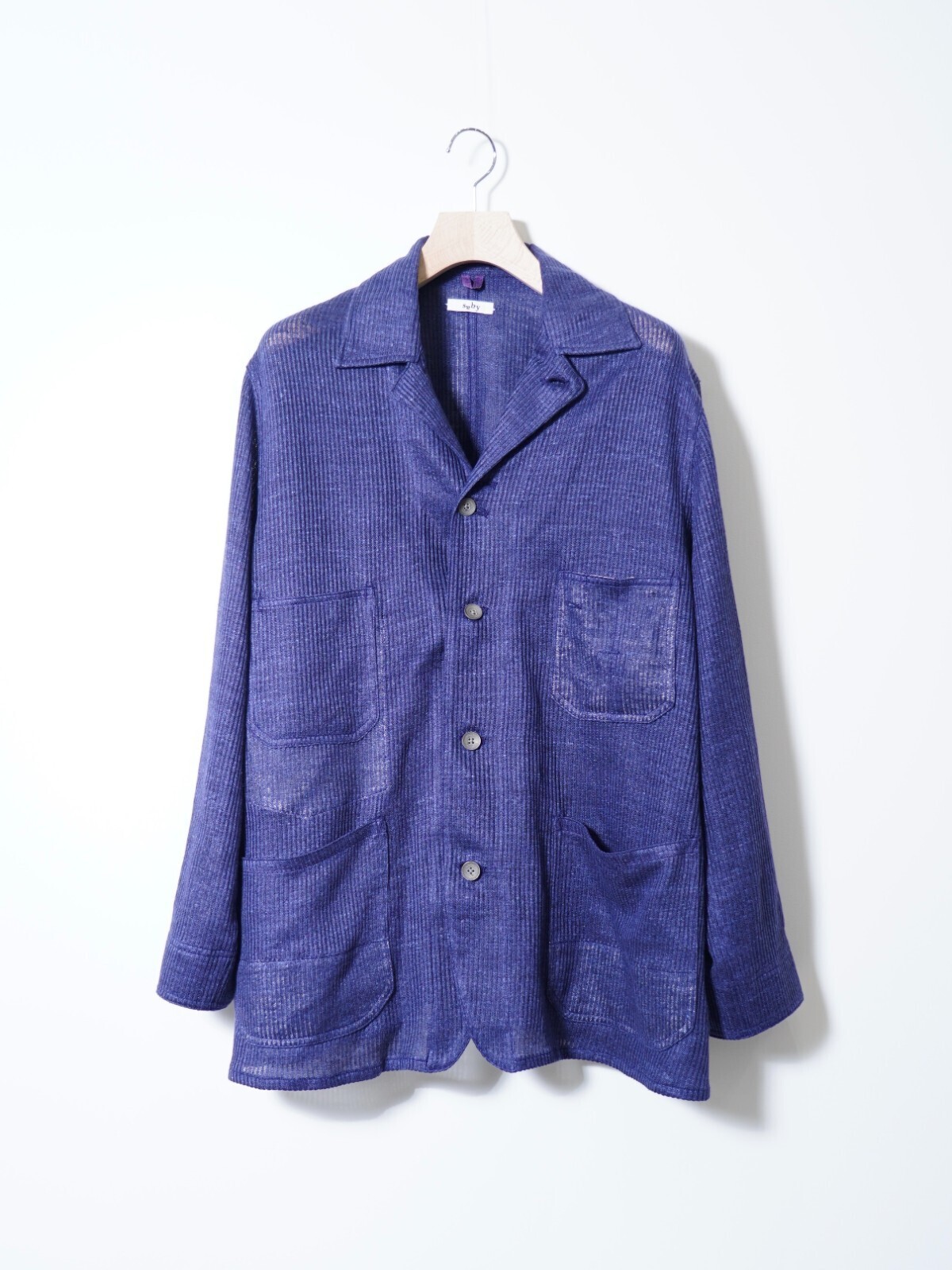 saby 男裝 WORKERS JACKET TYPE S.B - Bishu Japan Linen Mesh Jacquard FAB - 圖片1