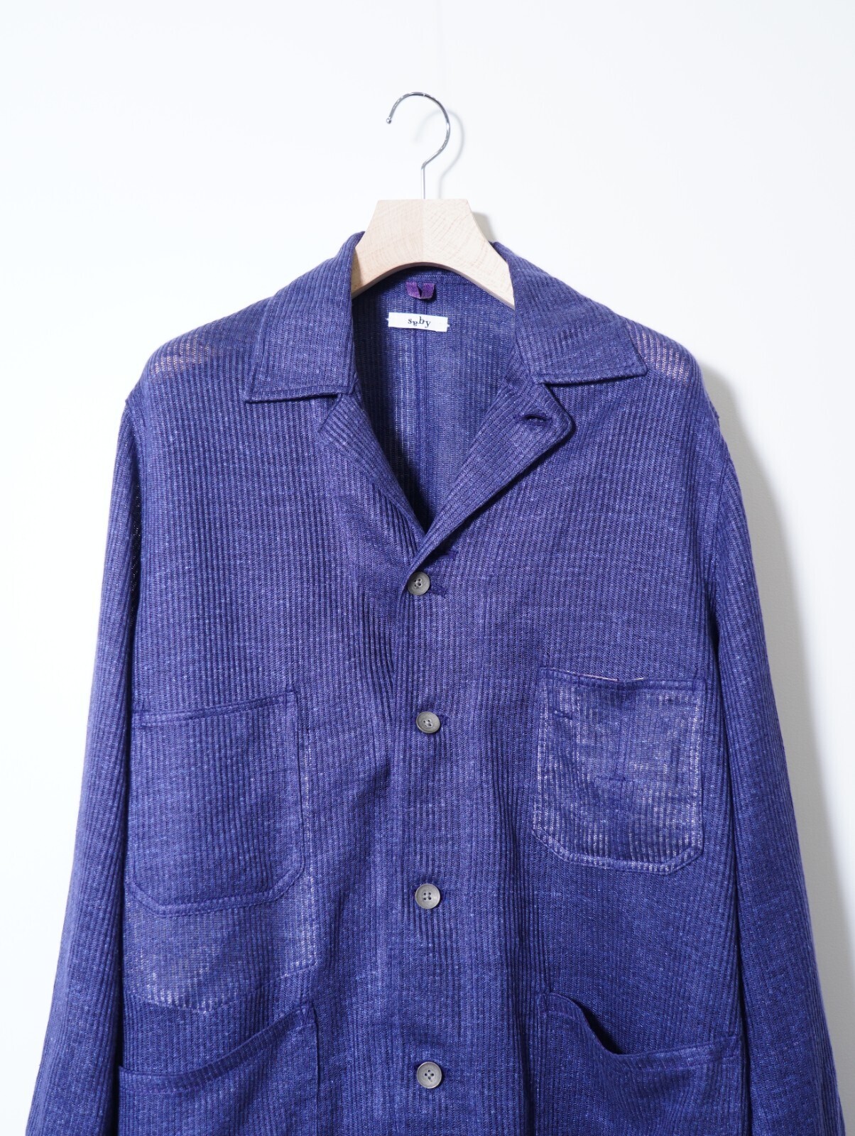 saby 男裝 WORKERS JACKET TYPE S.B - Bishu Japan Linen Mesh Jacquard FAB - 圖片3