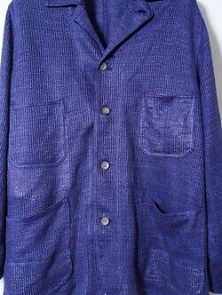 saby 男裝 WORKERS JACKET TYPE S.B - Bishu Japan Linen Mesh Jacquard FAB - 圖片5