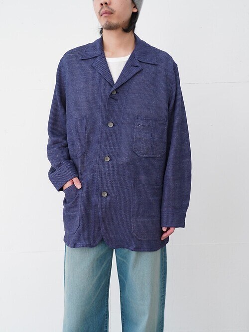 WORKERS JACKET TYPE S.B - Bishu Japan Linen Mesh Jacquard FAB -｜saby 남성