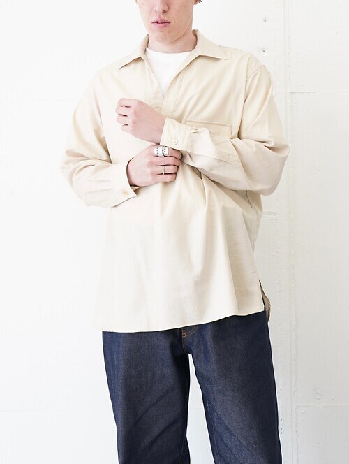 SILKY SOFT TWILL SKIPPER SHIRT｜ULTERIOR MENS