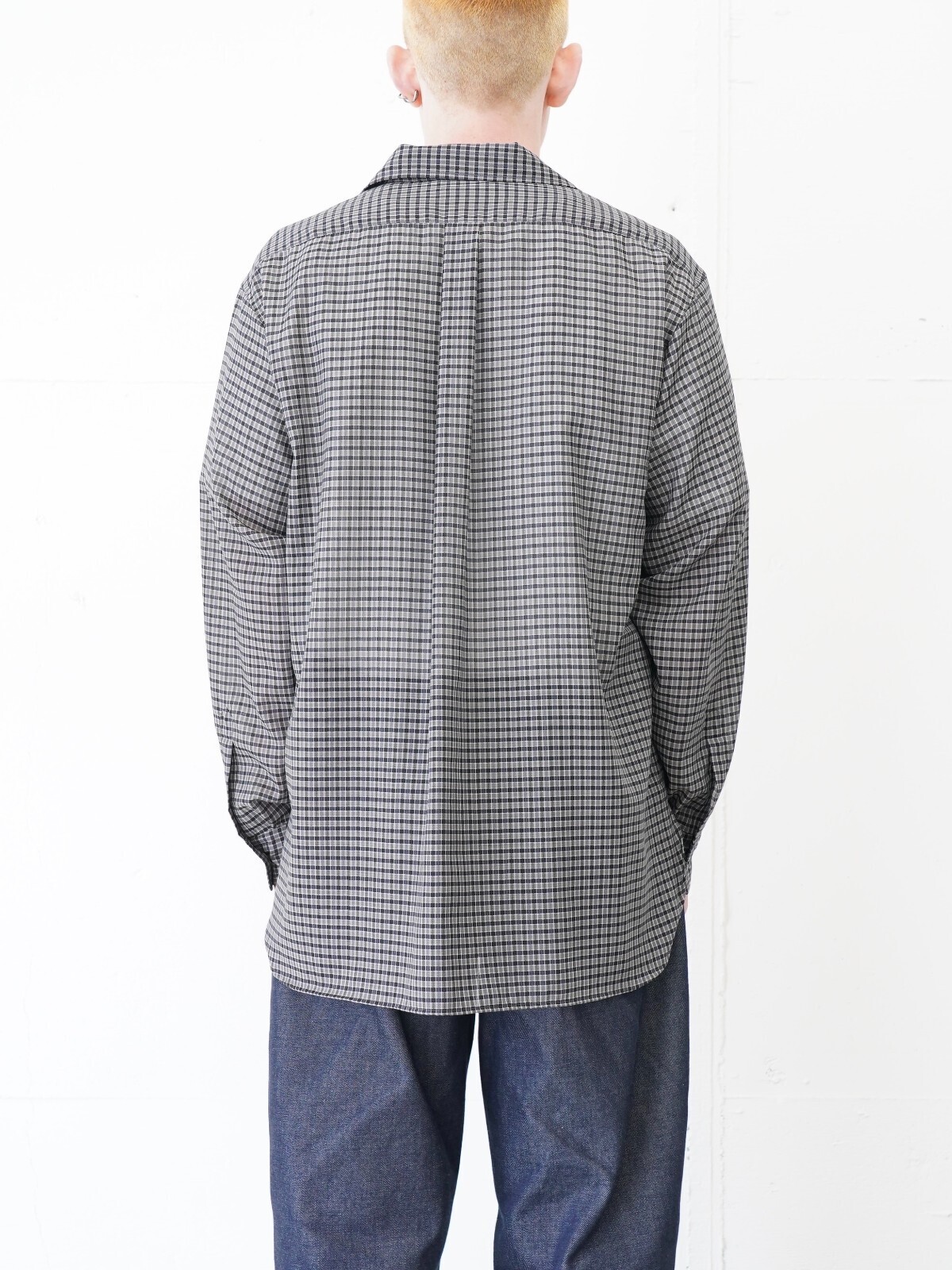 ULTERIOR MENS SUPER LIGHT WOOL CHECK SKIPPER SHIRT IMAGE10