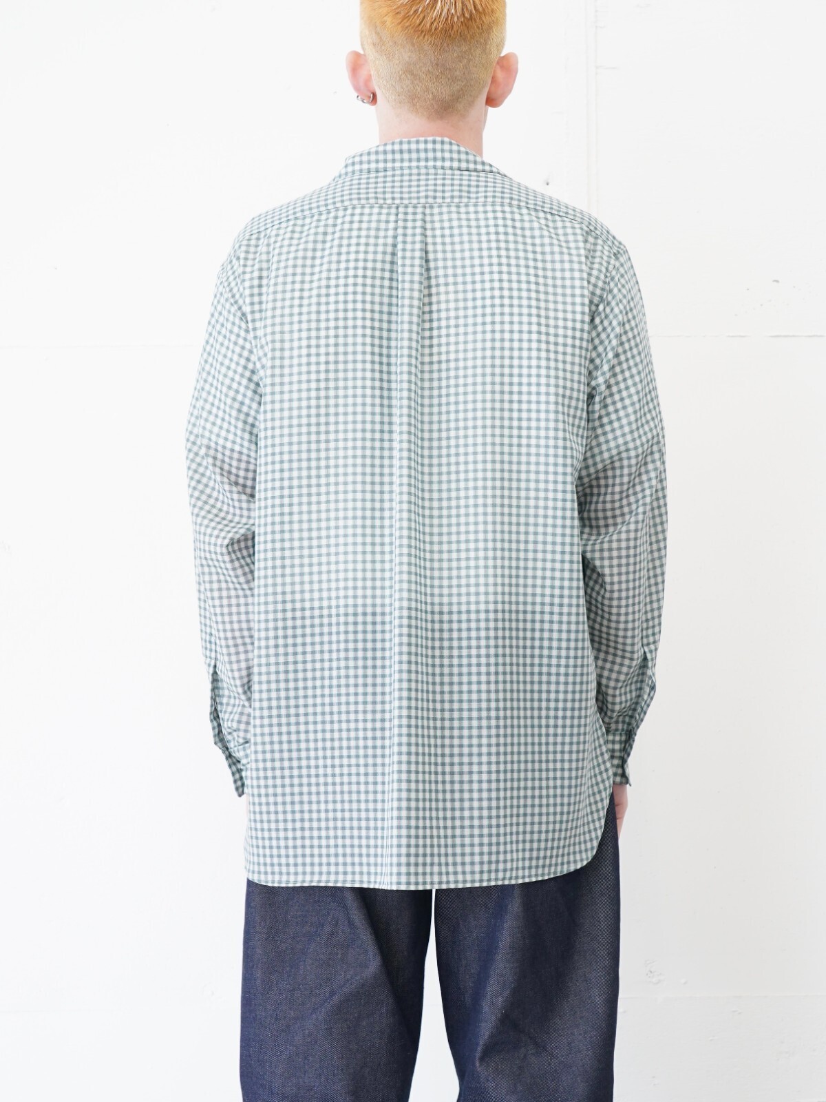 ULTERIOR MENS SUPER LIGHT WOOL CHECK SKIPPER SHIRT IMAGE4