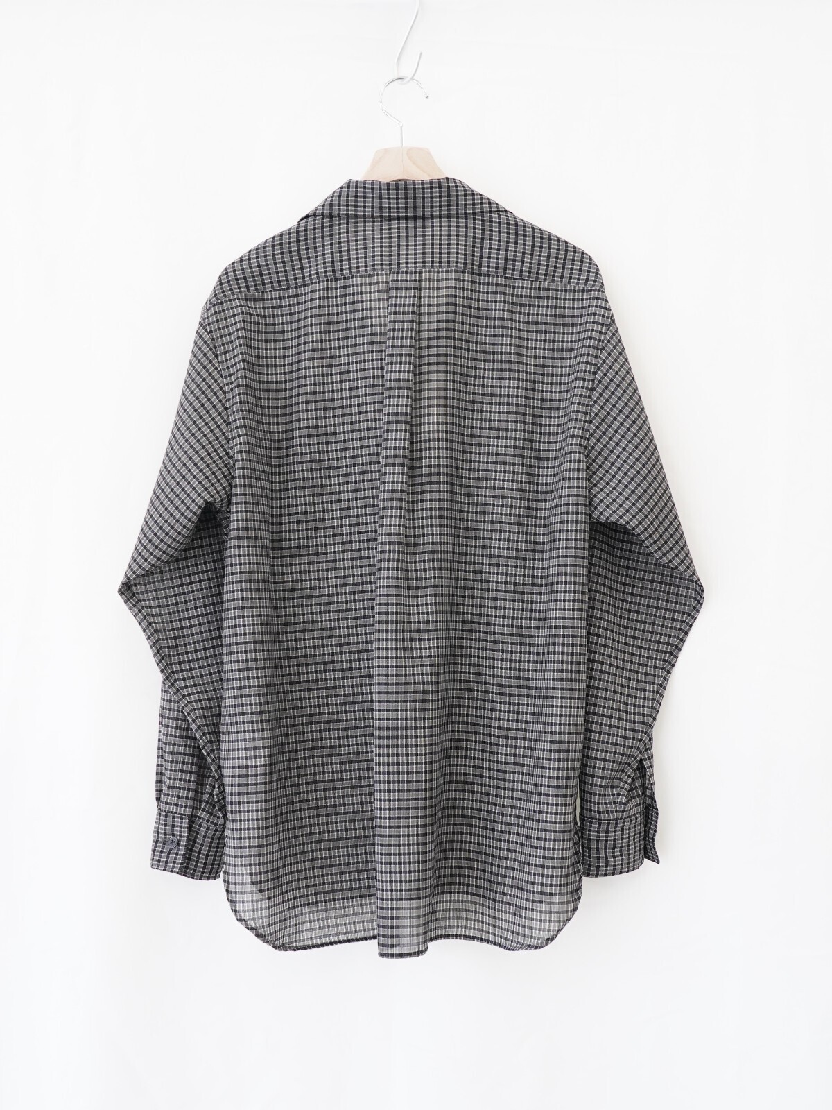 ULTERIOR MENS SUPER LIGHT WOOL CHECK SKIPPER SHIRT IMAGE12