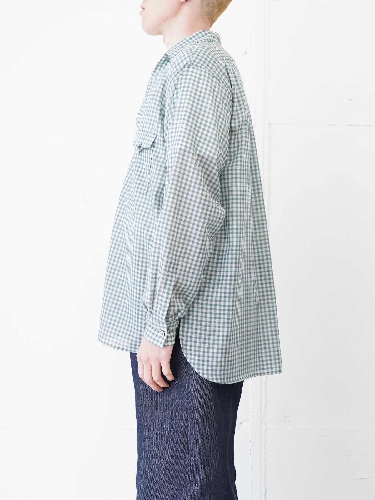 ULTERIOR MENS SUPER LIGHT WOOL CHECK SKIPPER SHIRT IMAGE3