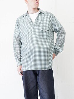 ULTERIOR MENS SUPER LIGHT WOOL CHECK SKIPPER SHIRT IMAGE1