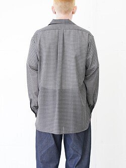 ULTERIOR MENS SUPER LIGHT WOOL CHECK SKIPPER SHIRT IMAGE10