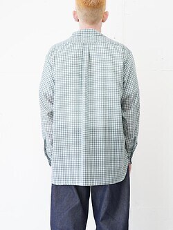 ULTERIOR MENS SUPER LIGHT WOOL CHECK SKIPPER SHIRT IMAGE4