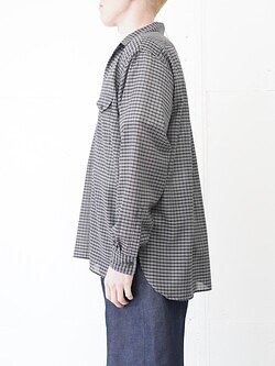 ULTERIOR MENS SUPER LIGHT WOOL CHECK SKIPPER SHIRT IMAGE9