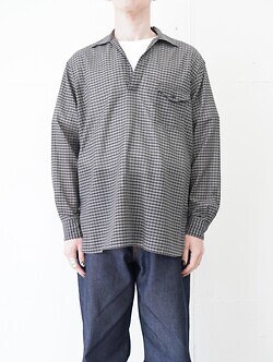 ULTERIOR MENS SUPER LIGHT WOOL CHECK SKIPPER SHIRT IMAGE8