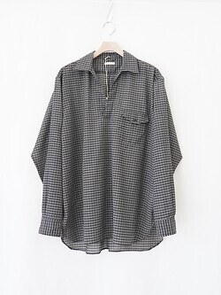 ULTERIOR MENS SUPER LIGHT WOOL CHECK SKIPPER SHIRT IMAGE11
