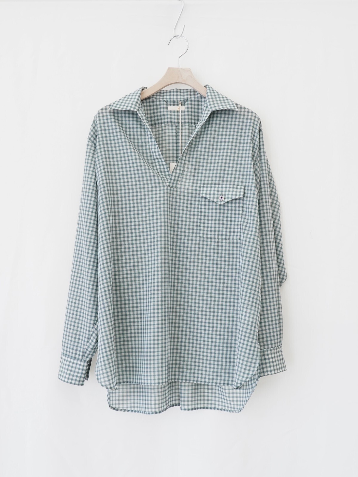 ULTERIOR MENS SUPER LIGHT WOOL CHECK SKIPPER SHIRT IMAGE5