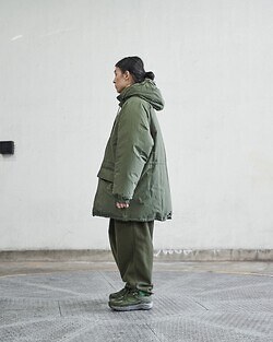 フレッシュサービス メンズ ロングフーデッドダウンコート 画像10