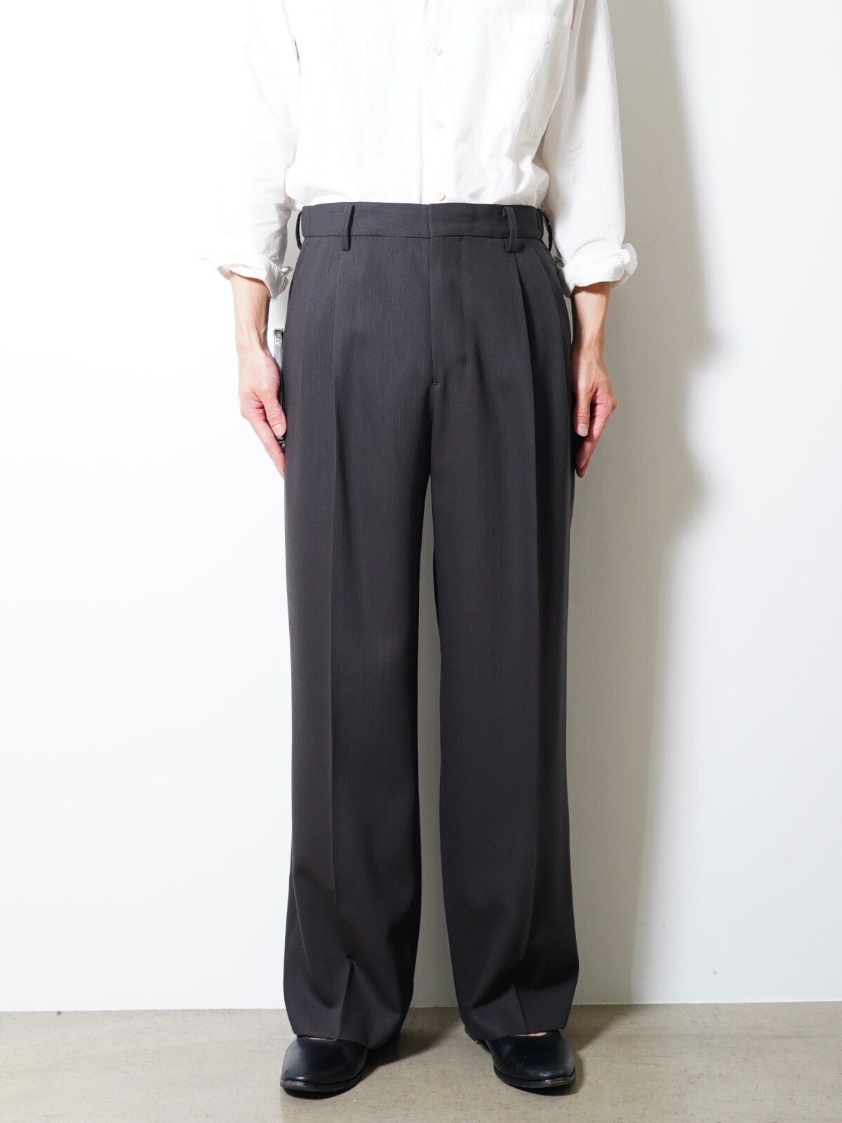 IRENISA 男士 TWO-TUCKS WIDE TROUSERS 写真10