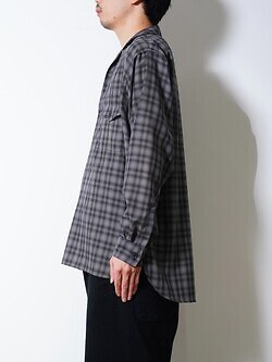 ULTERIOR MENS SUPER LIGHT FADED CHECK SKIPPER SHIRT IMAGE10