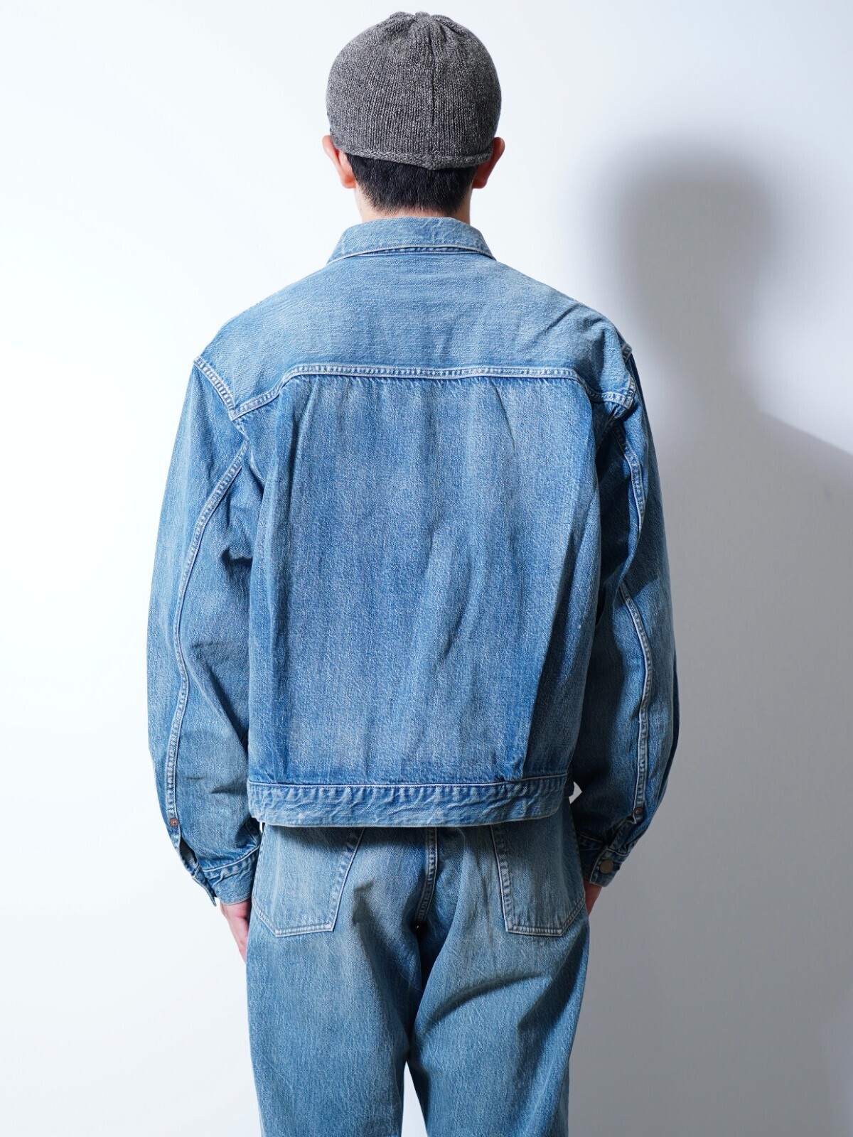 ULTERIOR 여성 & 남성 VINTAGE WASHED SELVEDGE DENIM PLEATED JKT 이미지8