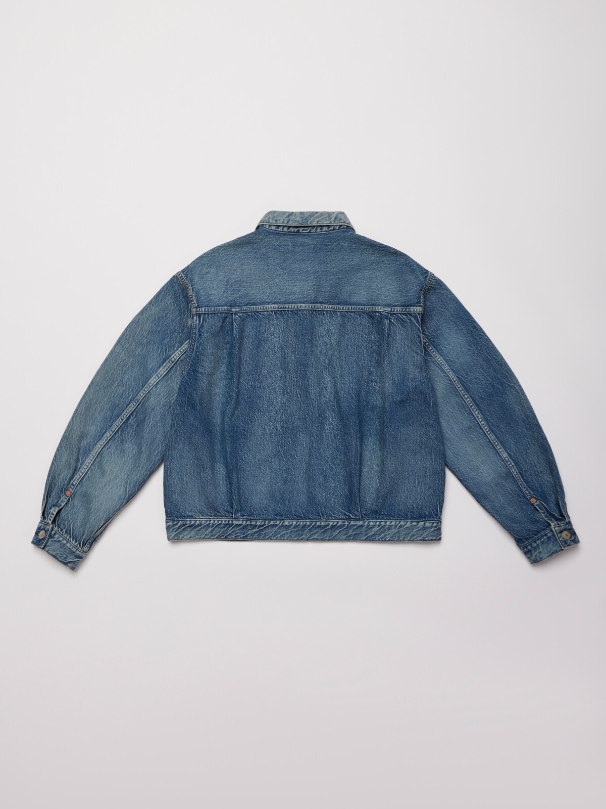 ULTERIOR 女士 & 男士 VINTAGE WASHED SELVEDGE DENIM PLEATED JKT 圖片2