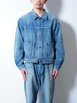 ULTERIOR 여성 & 남성 VINTAGE WASHED SELVEDGE DENIM PLEATED JKT 이미지6