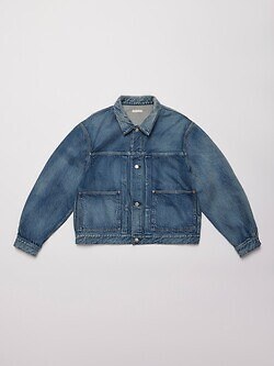ULTERIOR 女士 & 男士 VINTAGE WASHED SELVEDGE DENIM PLEATED JKT 圖片1