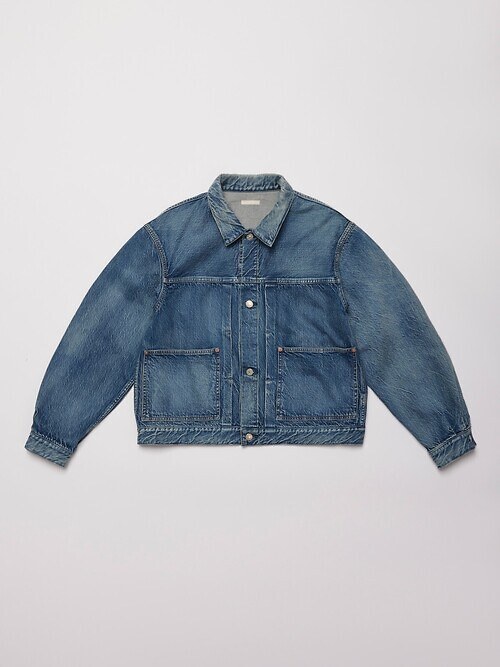 VINTAGE WASHED SELVEDGE DENIM PLEATED JKT｜ULTERIOR 女士 & 男士