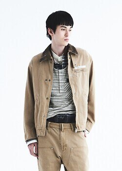 ダイリク メンズ "Dairiku Work Wear" ヴィンテージウォッシュジャケット 画像9