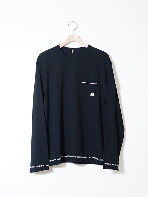 Hand-embroidered long sleeve T-shirt｜KHOKI 女士 & 男士