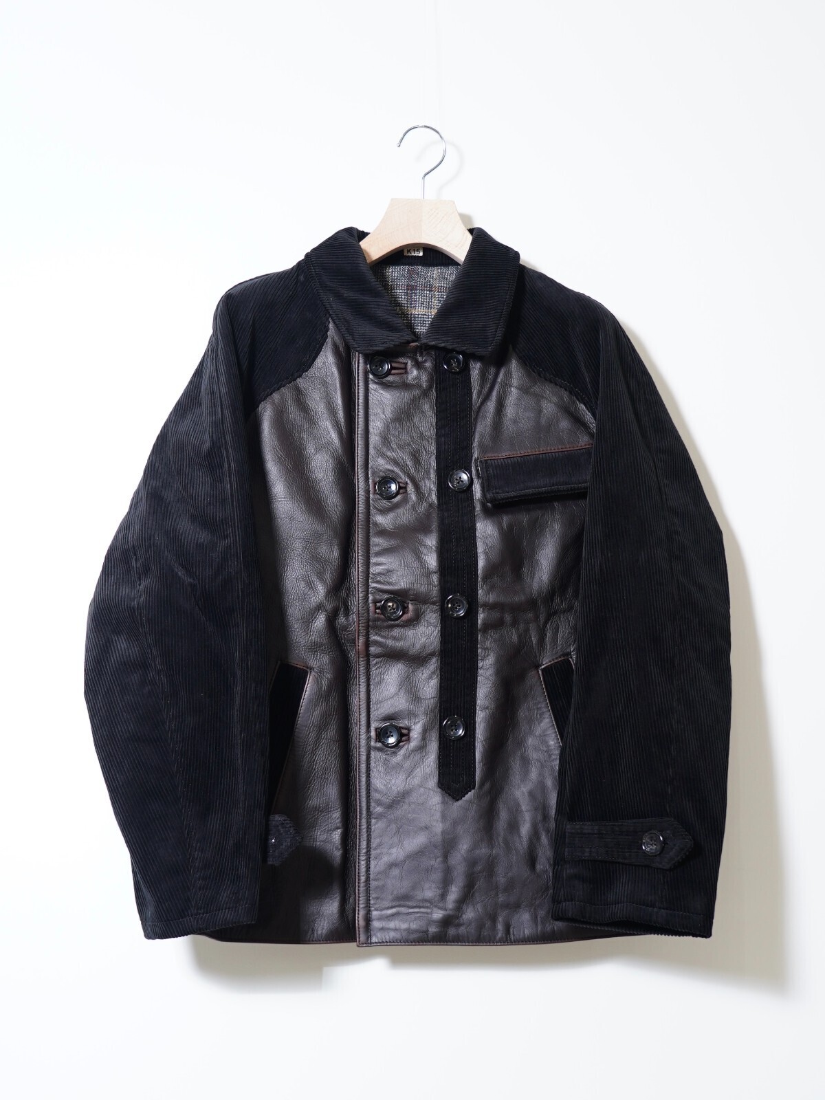 KHOKI 女士 & 男士 Combination leather jacket 写真1