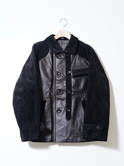 KHOKI 女士 & 男士 Combination leather jacket 写真1