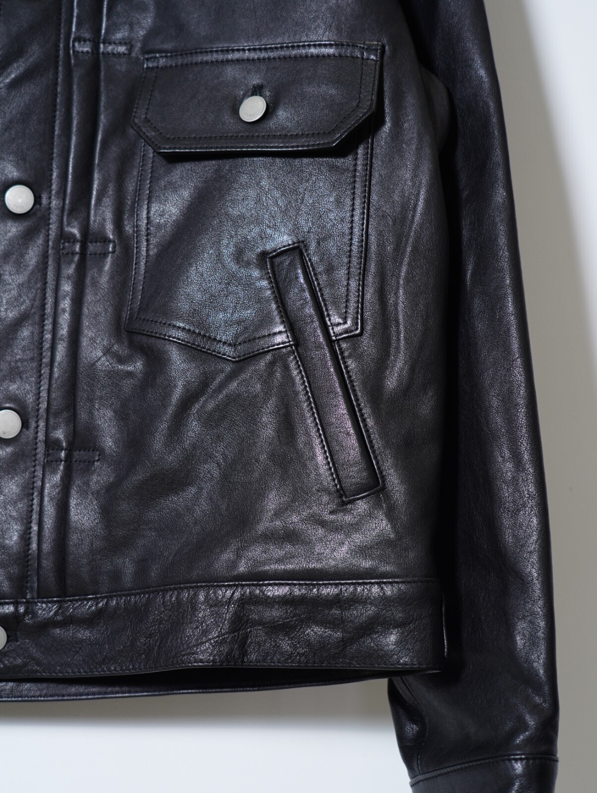 YOKE 女裝 & 男裝 Leather Trucker Jacket 圖片4