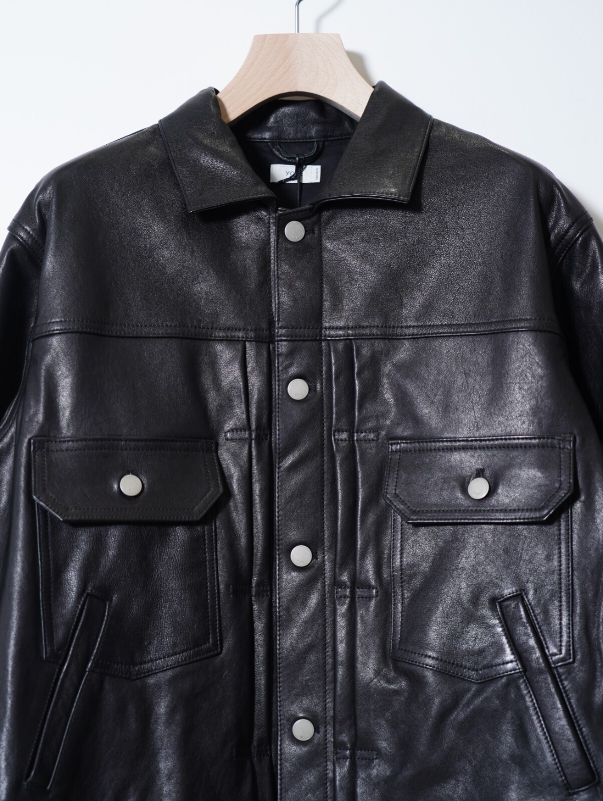 YOKE 女裝 & 男裝 Leather Trucker Jacket 圖片3