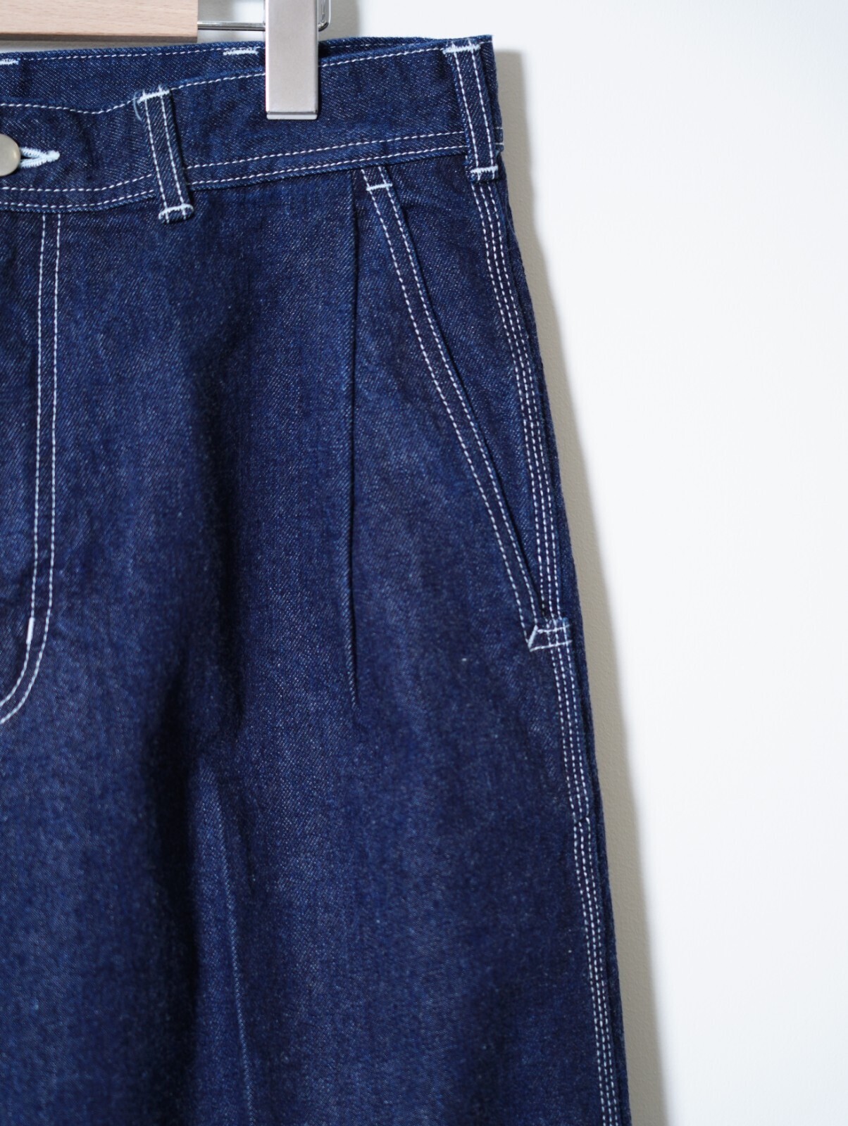 SARTO MENS DENIM EMBROIDERY TUCKED WIDE TROUSERS IMAGE5