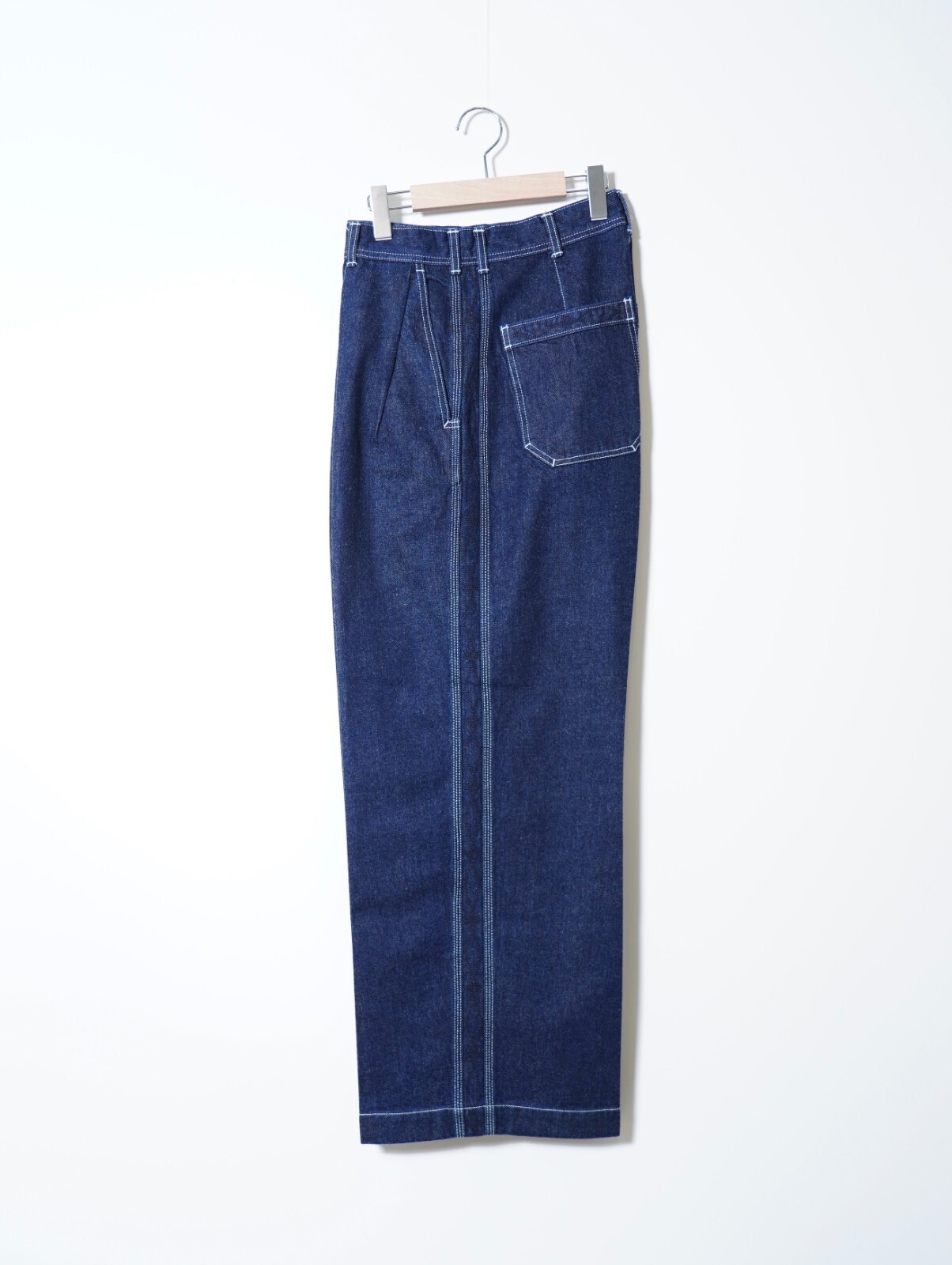 SARTO MENS DENIM EMBROIDERY TUCKED WIDE TROUSERS IMAGE3