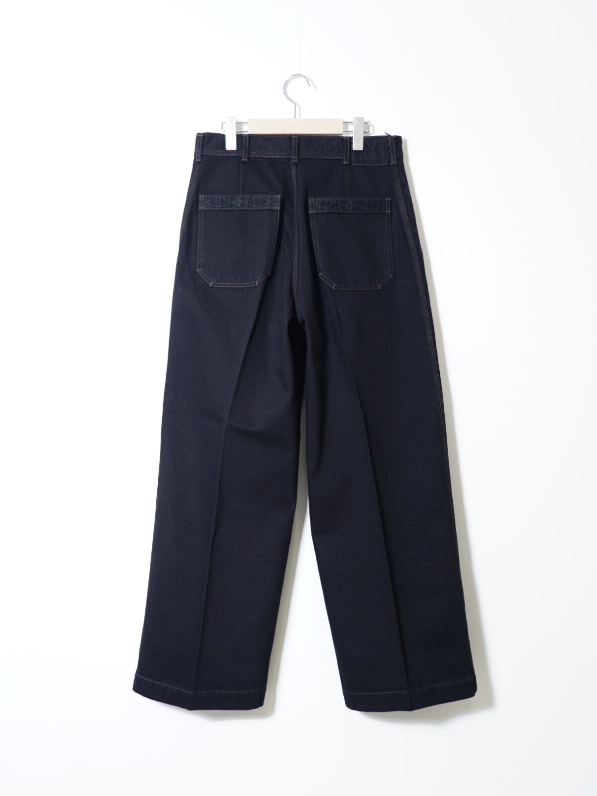 SARTO MENS DENIM EMBROIDERY TUCKED WIDE TROUSERS IMAGE13