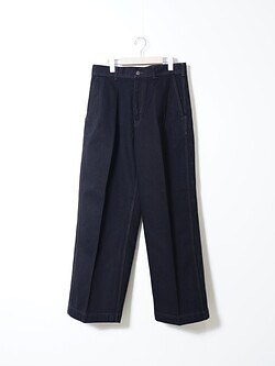 SARTO MENS DENIM EMBROIDERY TUCKED WIDE TROUSERS IMAGE12