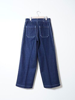SARTO MENS DENIM EMBROIDERY TUCKED WIDE TROUSERS IMAGE2