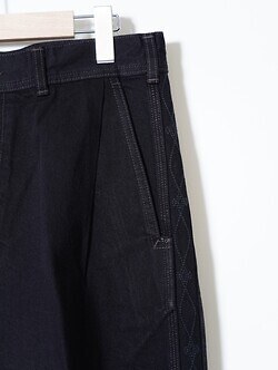 SARTO MENS DENIM EMBROIDERY TUCKED WIDE TROUSERS IMAGE16