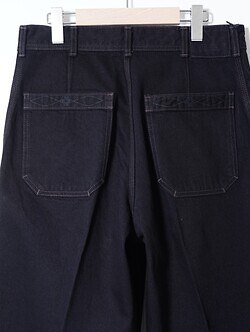SARTO MENS DENIM EMBROIDERY TUCKED WIDE TROUSERS IMAGE18