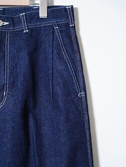 SARTO MENS DENIM EMBROIDERY TUCKED WIDE TROUSERS IMAGE5