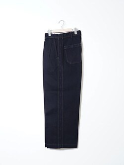 SARTO MENS DENIM EMBROIDERY TUCKED WIDE TROUSERS IMAGE14