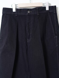 SARTO MENS DENIM EMBROIDERY TUCKED WIDE TROUSERS IMAGE15