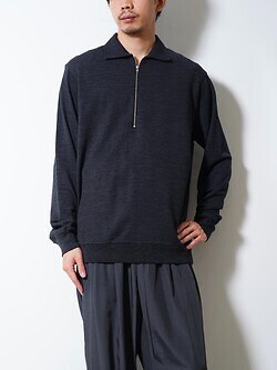 Product Twelve 남성 Super 140's Melino Wool Half Zip 写真4