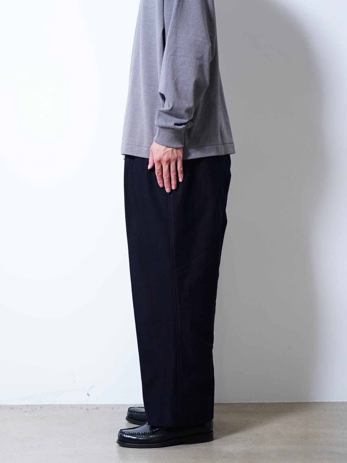 nonnotte 男裝 Elastic In-Tuck Wide Tapered Trousers 写真10